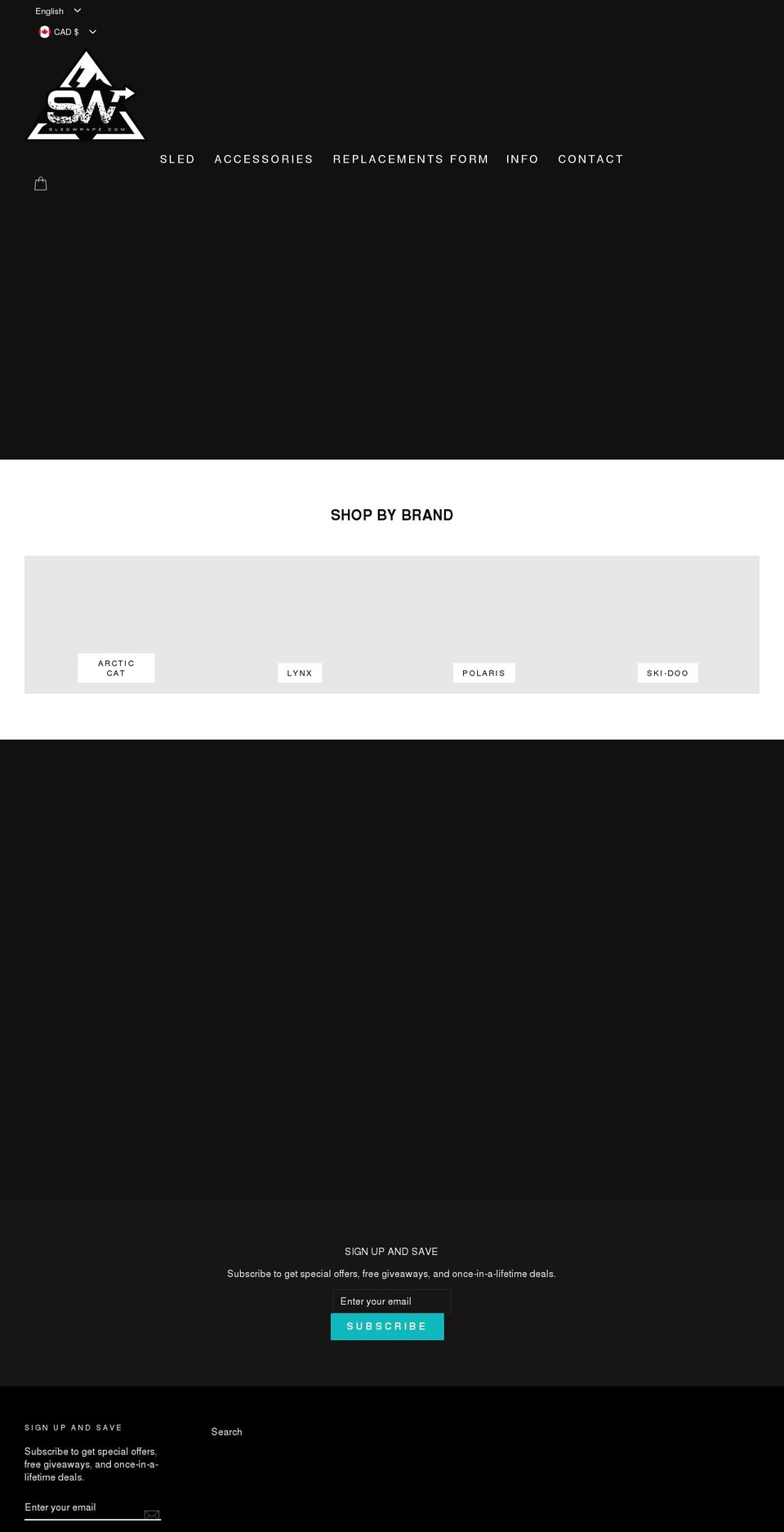 sledwrapz.com shopify website screenshot