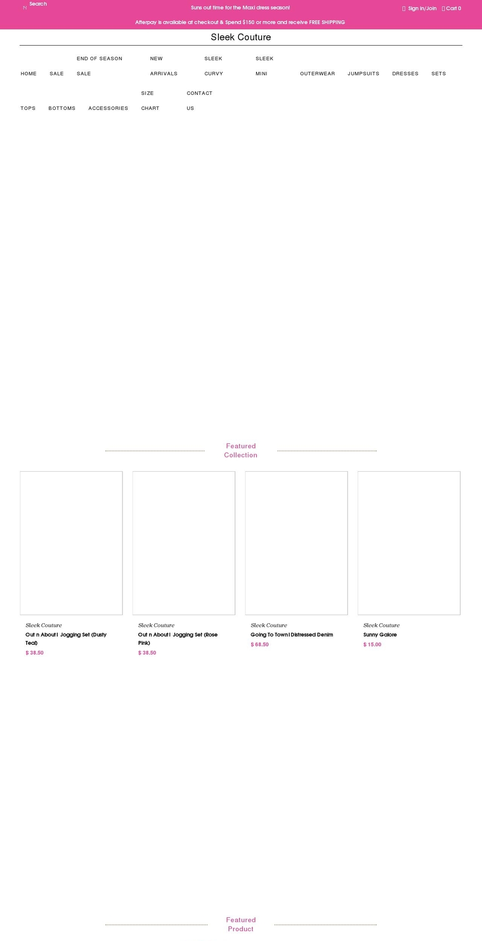 sleekcouture.com shopify website screenshot