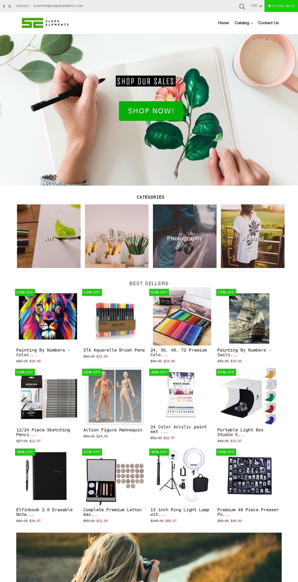 sleekelements.com — Shopify storefront screenshot