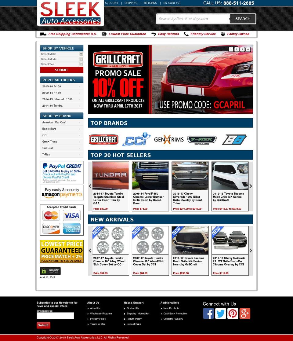 Sleek V2.7.8 Shopify theme site example sleekpillars.com
