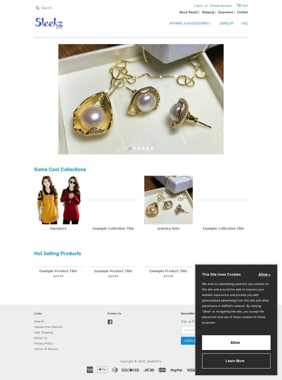 sleekzpro.com shopify website screenshot