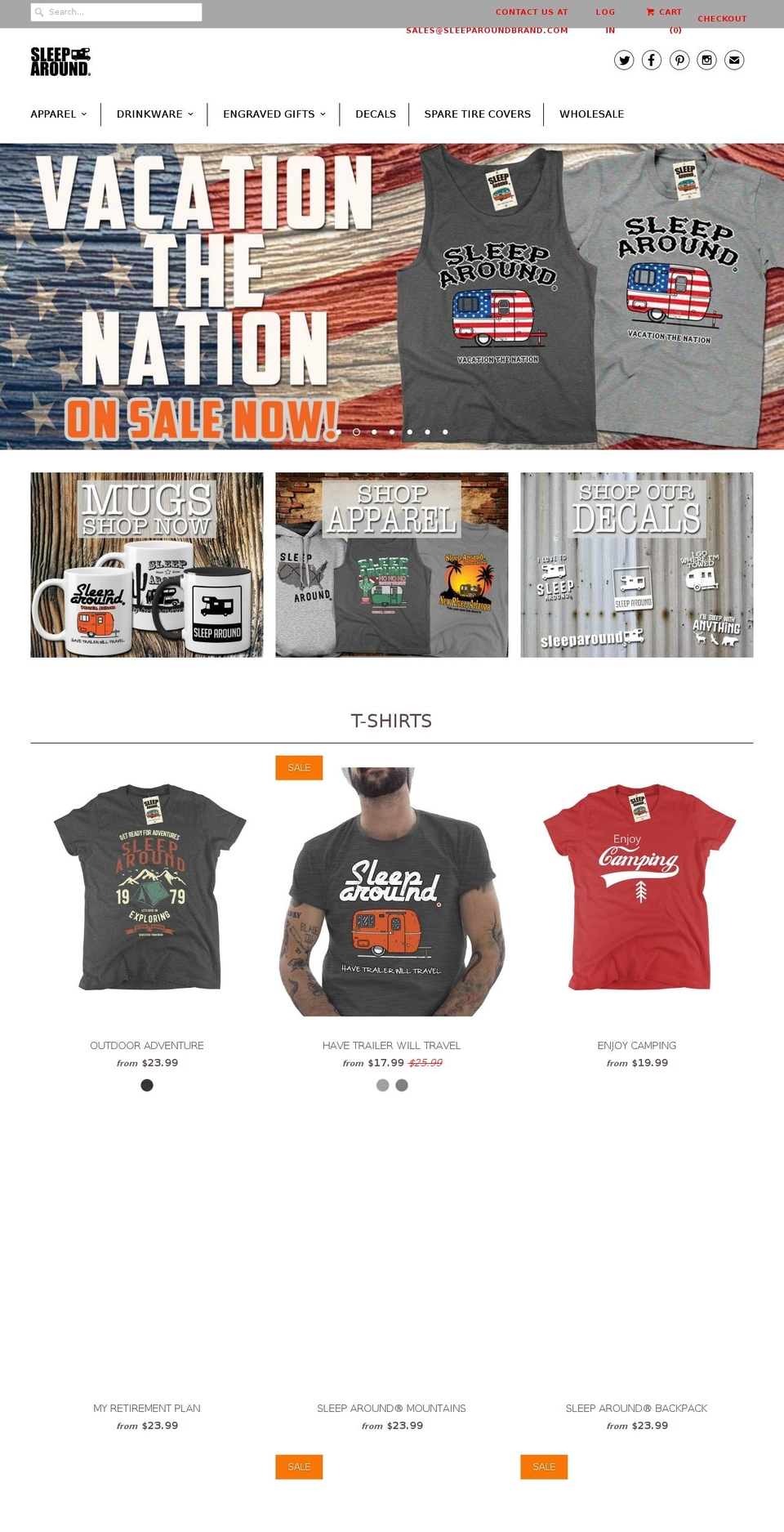 sleeparoundbrand.com — Shopify storefront screenshot