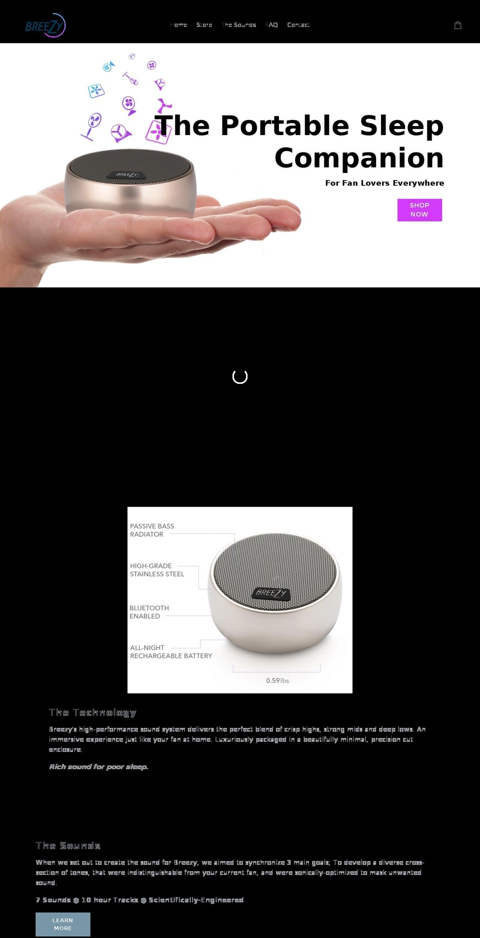 sleepbreezy.com shopify website screenshot