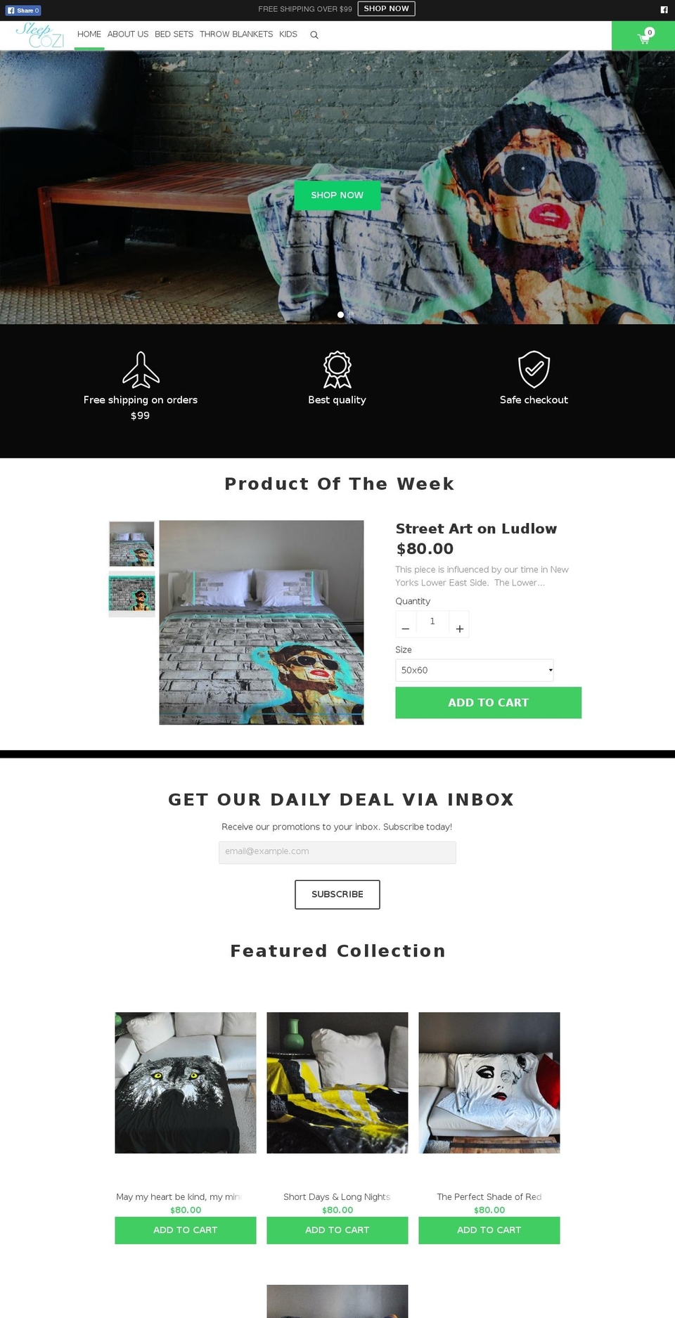 konversion-theme Shopify theme site example sleepcozi.com