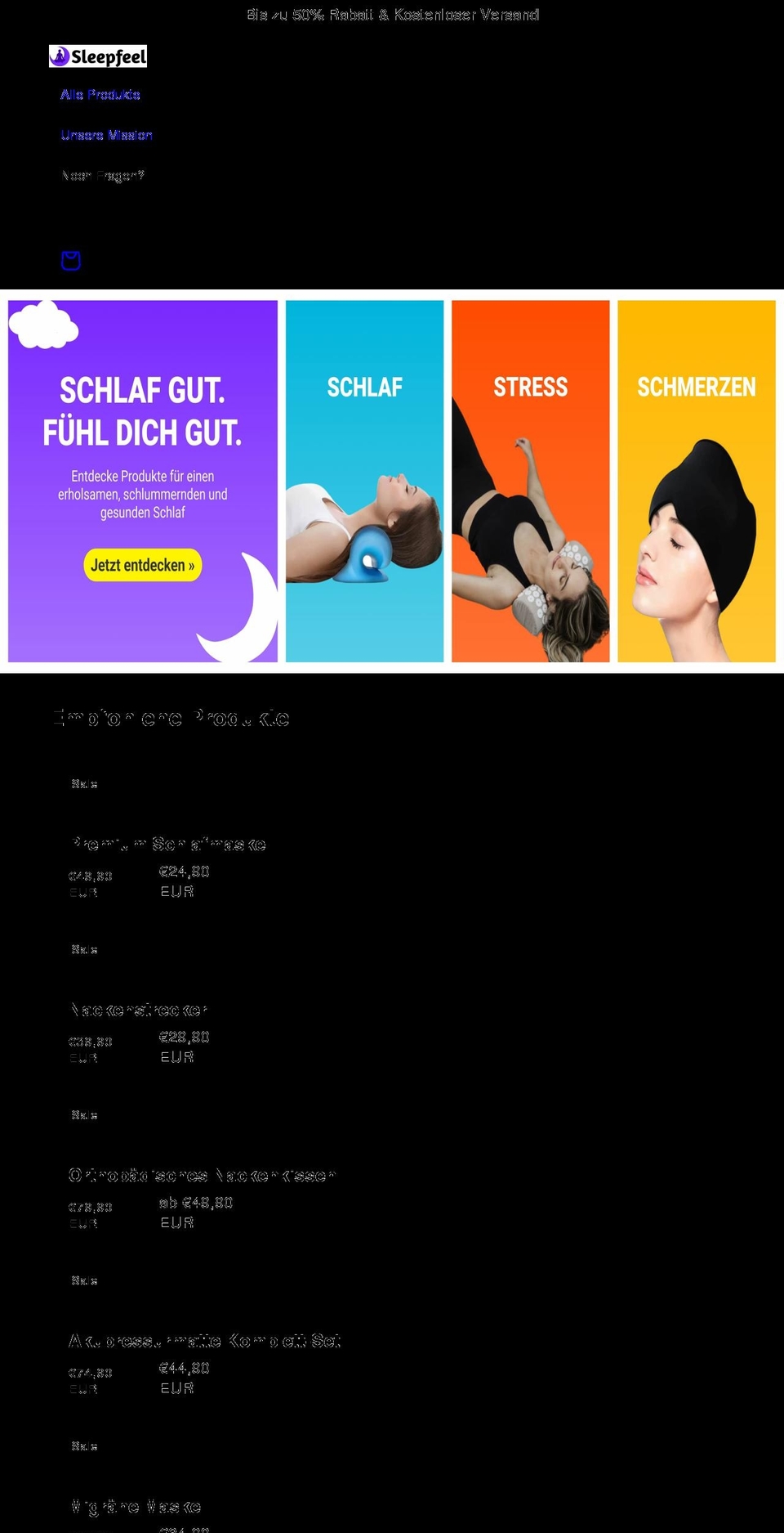 sleepfeel.com shopify website screenshot