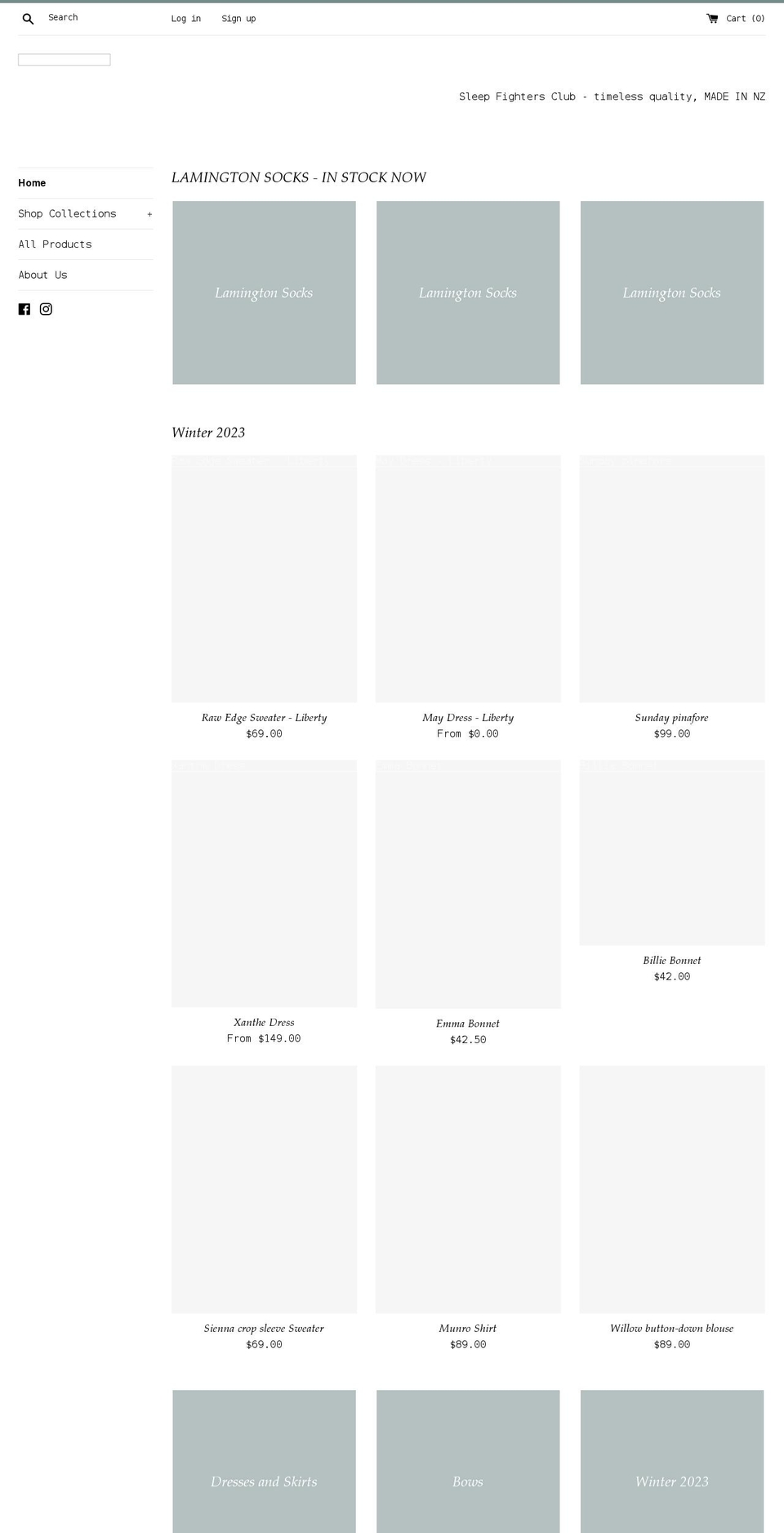 sleepfightersclub.com — Shopify storefront screenshot
