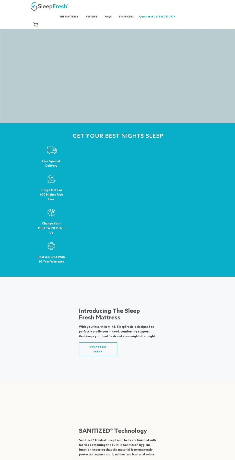 sleepfreshbed.com shopify website screenshot