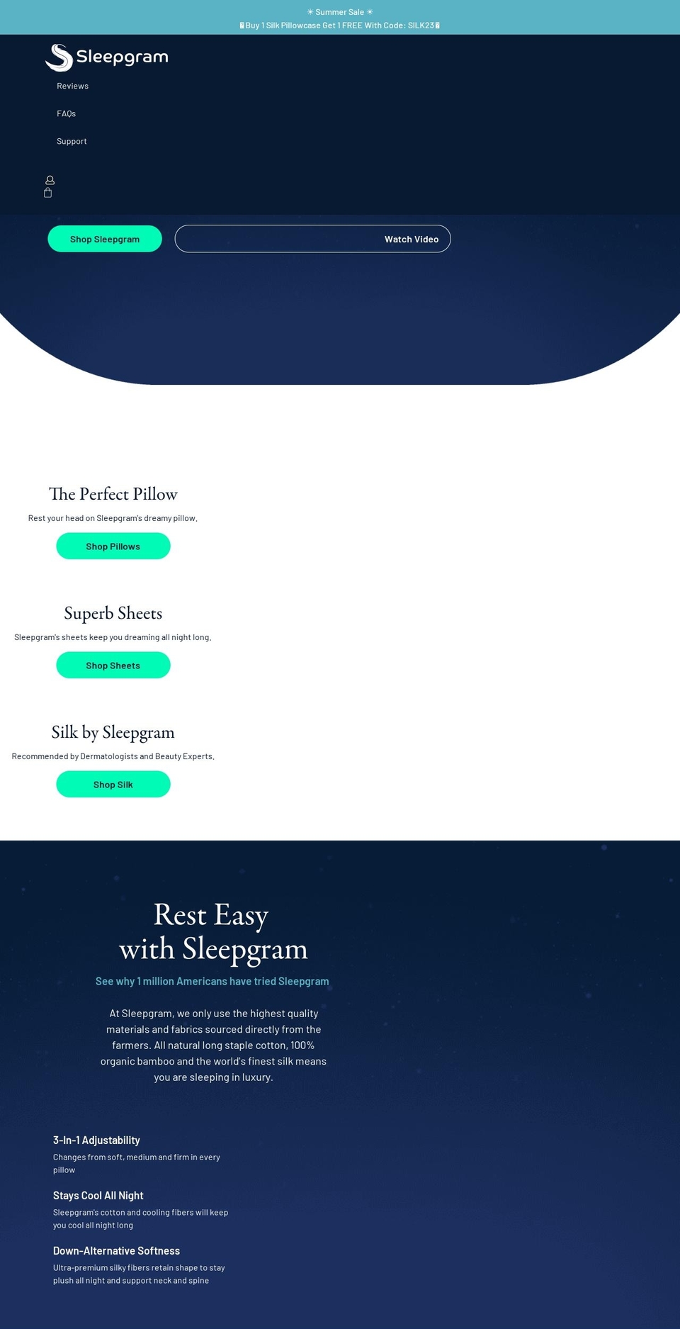 sleepgram.net shopify website screenshot