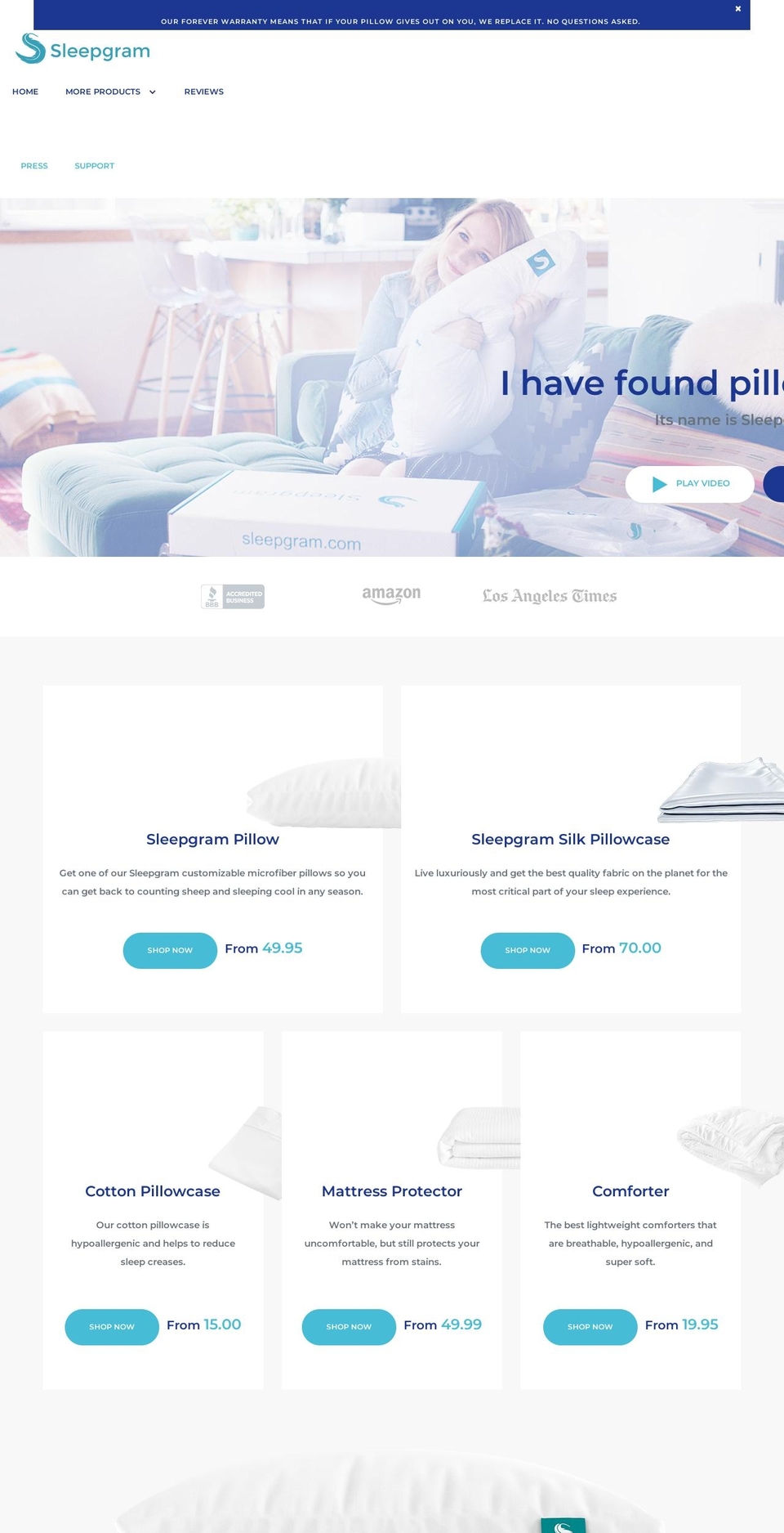 sleepgramweb.myshopify.com shopify website screenshot