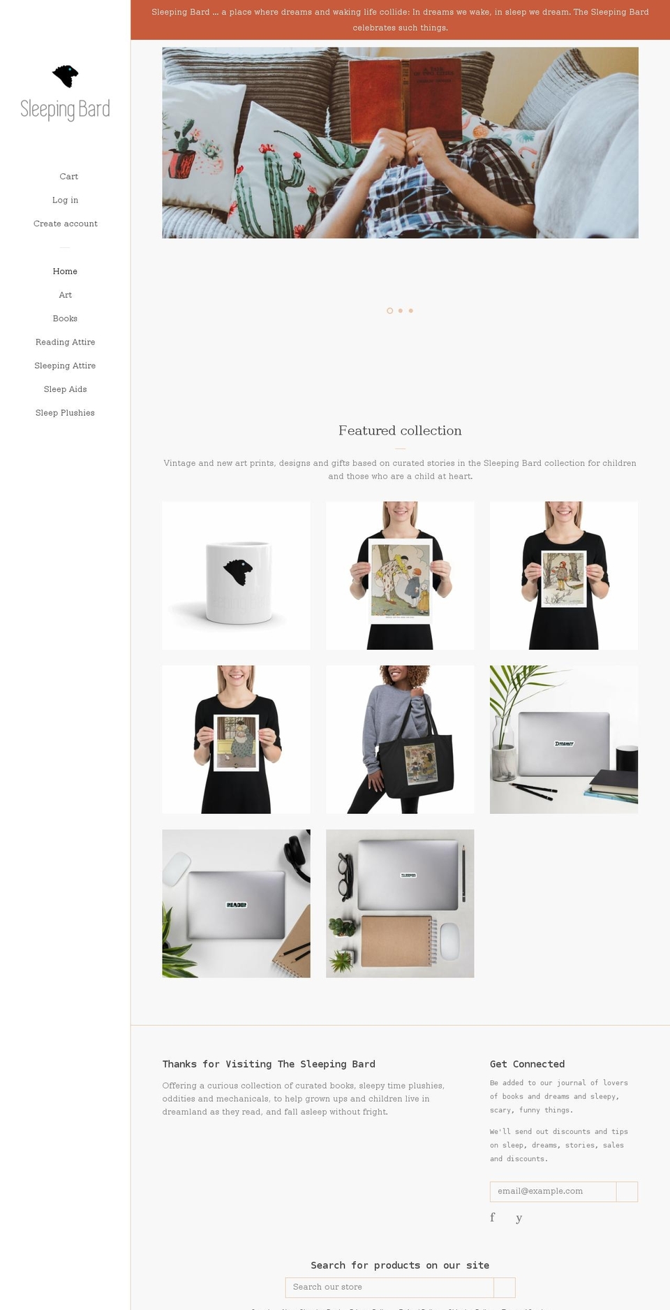 sleepingbard.com shopify website screenshot