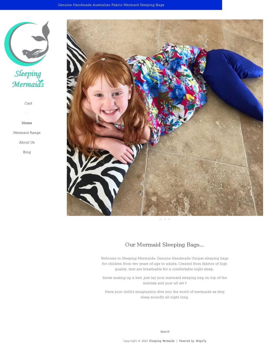 sleepingmermaids.com — Shopify storefront screenshot