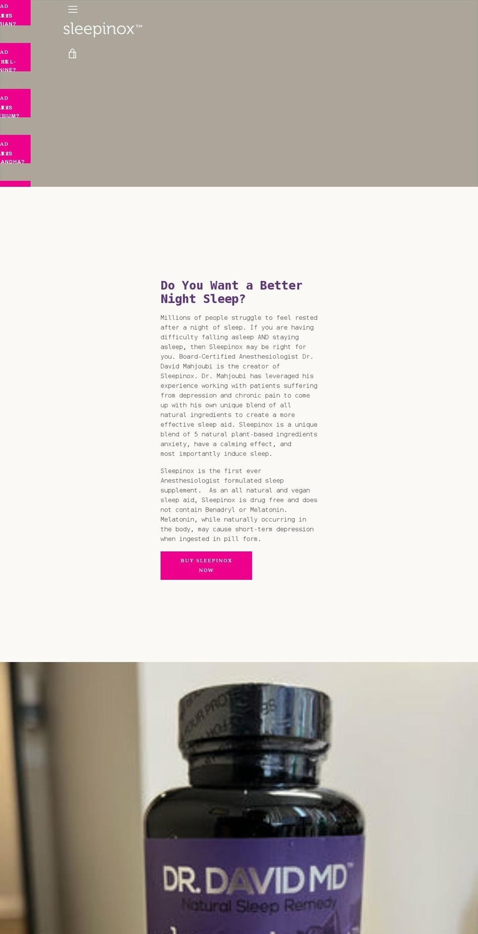 Narrative with Installments message Shopify theme site example sleepinox.com