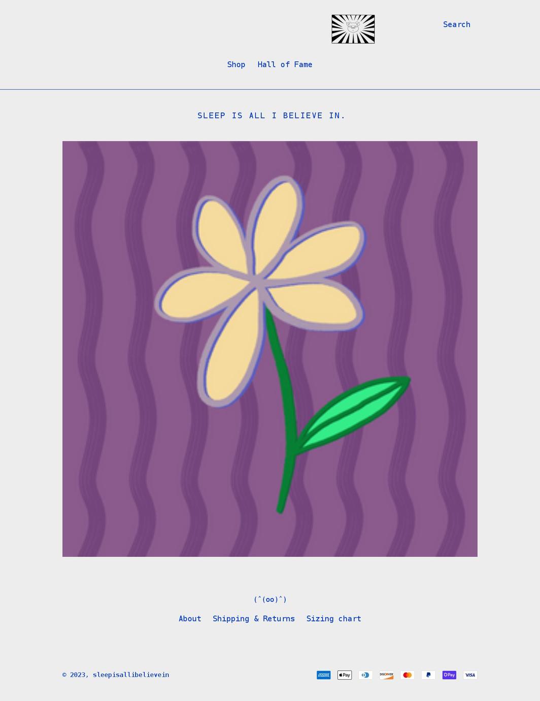 sleepisallibelievein.com shopify website screenshot