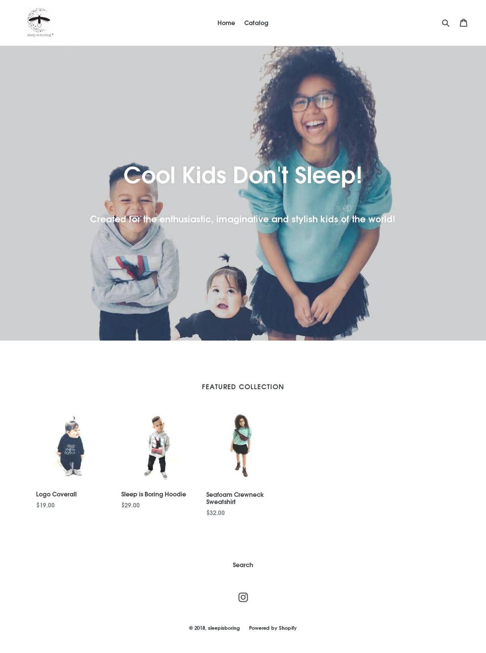 sleepisboring.com — Shopify storefront screenshot