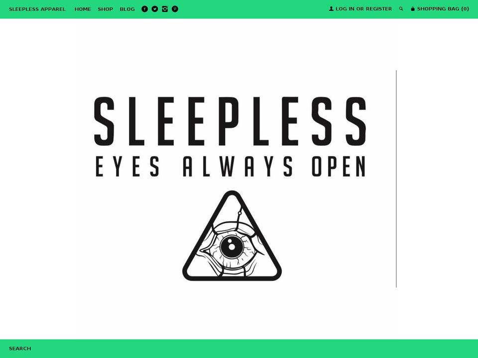 sleeplessllc.com shopify website screenshot