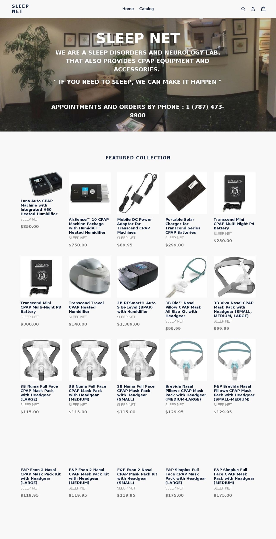 sleepnetpr.com — Shopify storefront screenshot