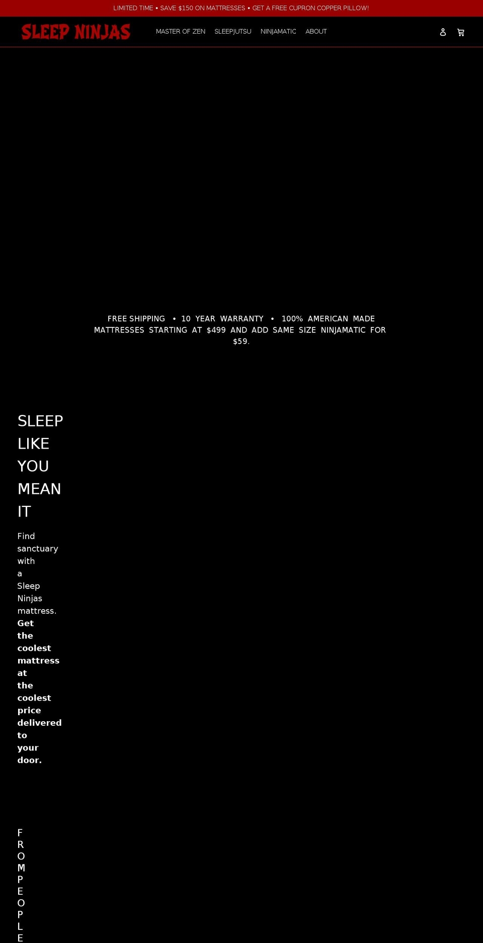 sleepninjas.com shopify website screenshot