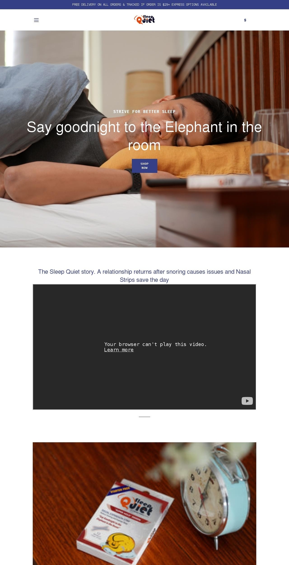 sleepquiet.com.au shopify website screenshot