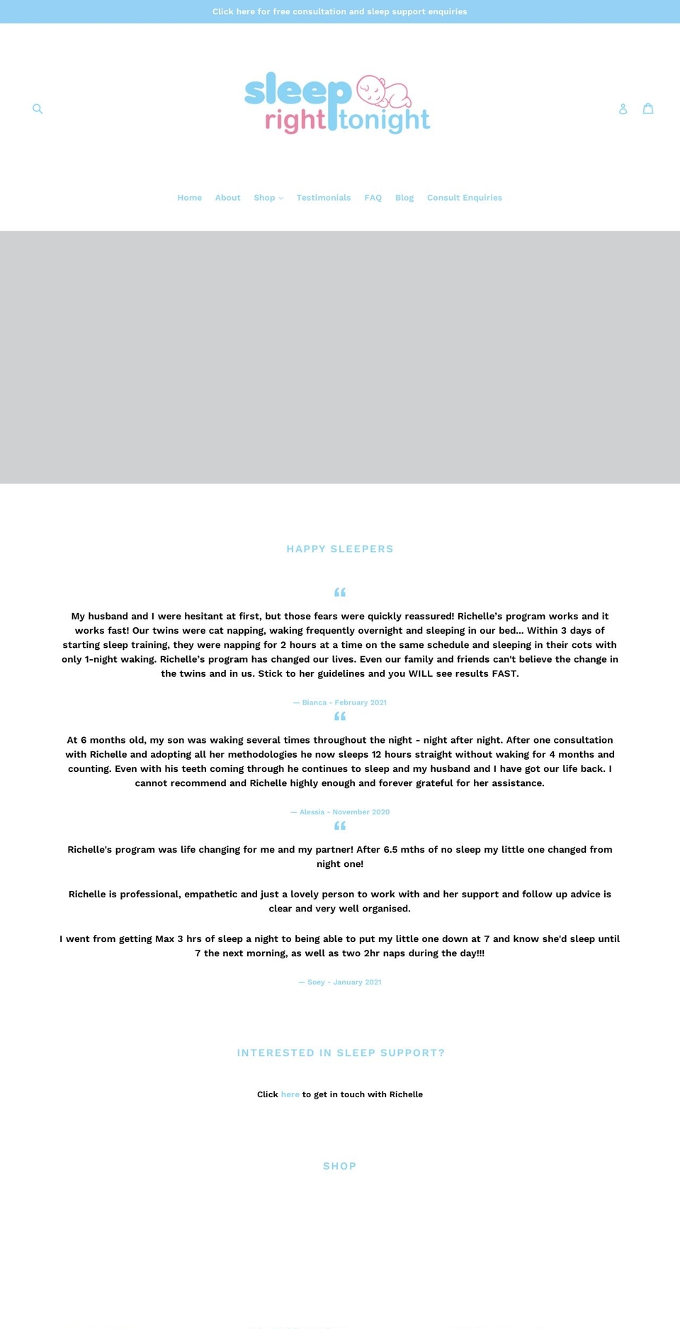 sleeprighttonight.com.au shopify website screenshot