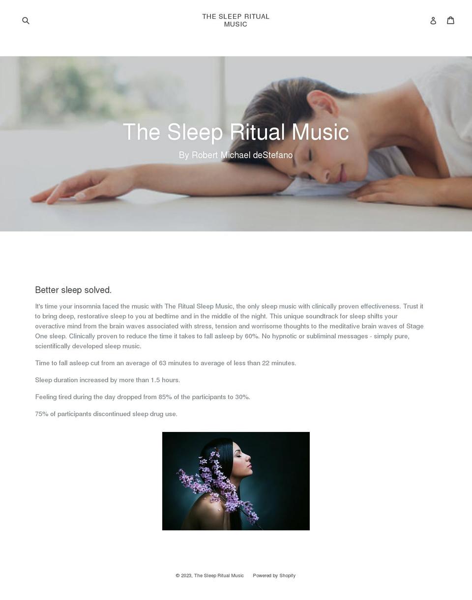 sleepritualmusic.com — Shopify storefront screenshot
