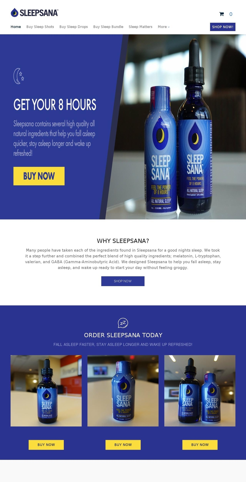 sleepsana.com shopify website screenshot