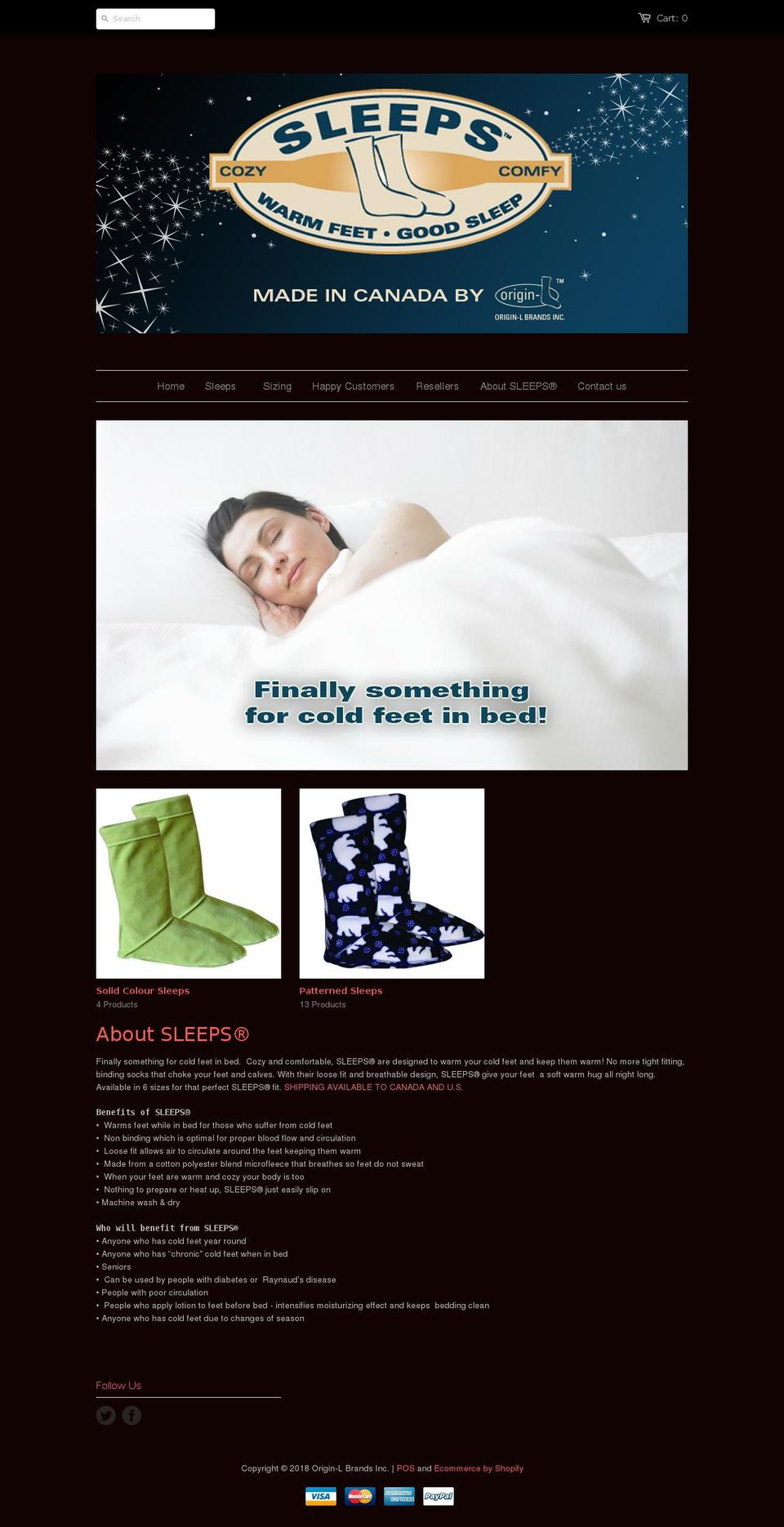 sleepsforsleeping.com — Shopify storefront screenshot