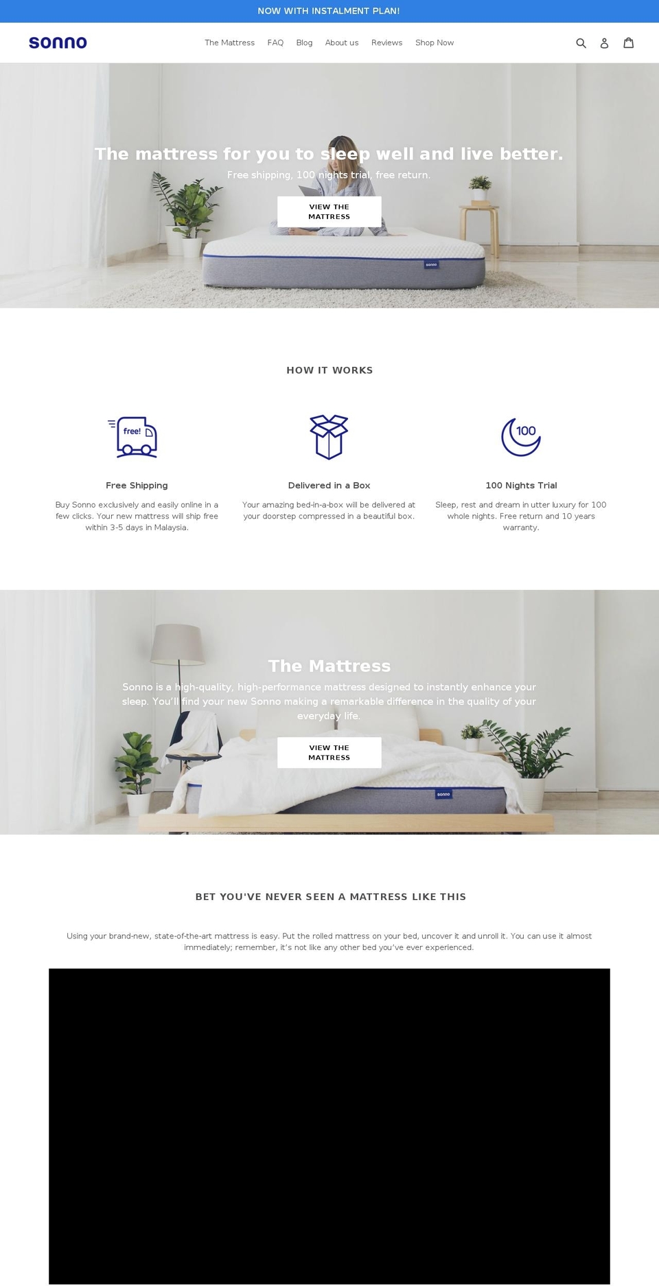 sleepsonno.com shopify website screenshot