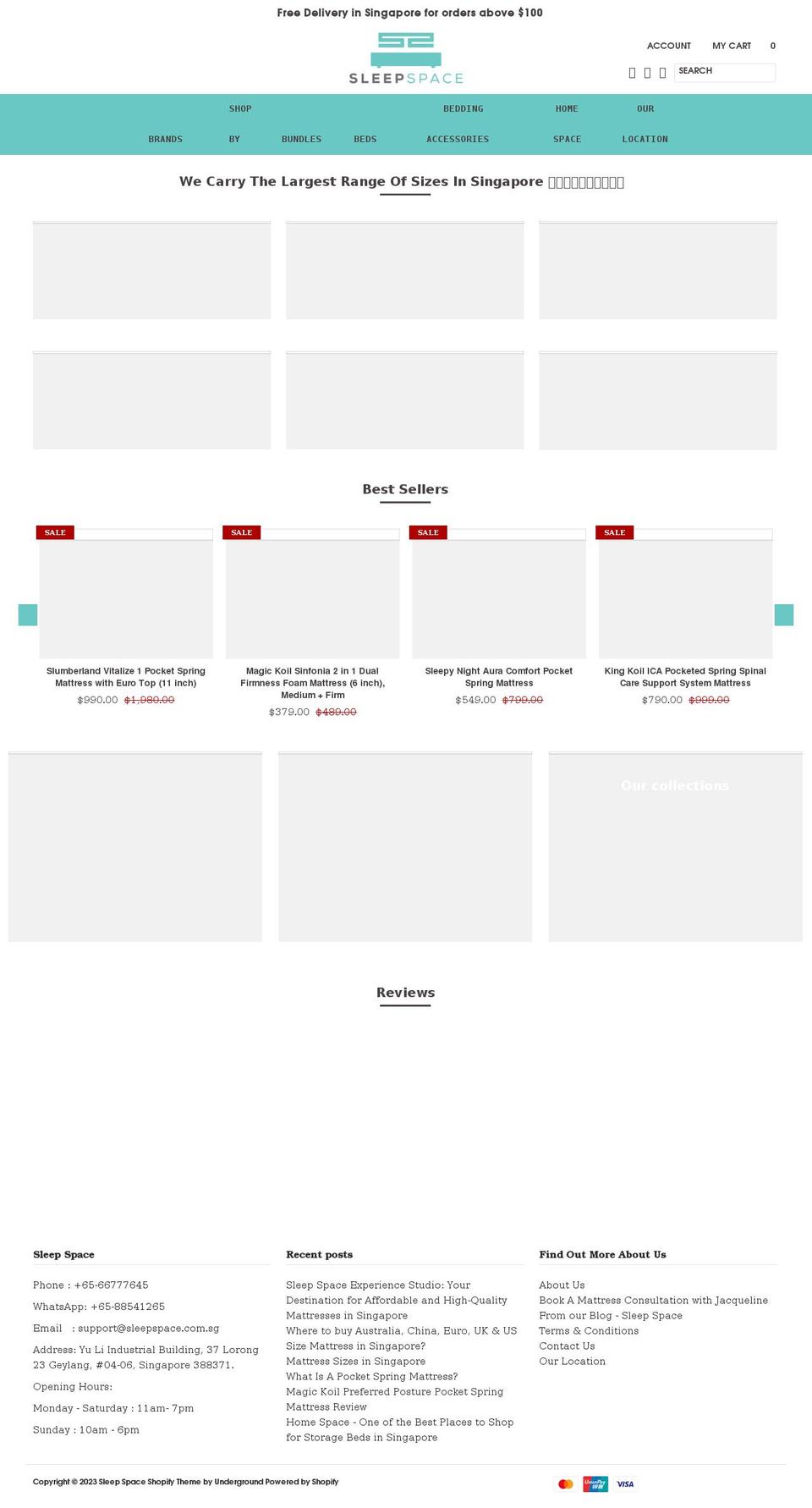sleepspace.com.sg shopify website screenshot