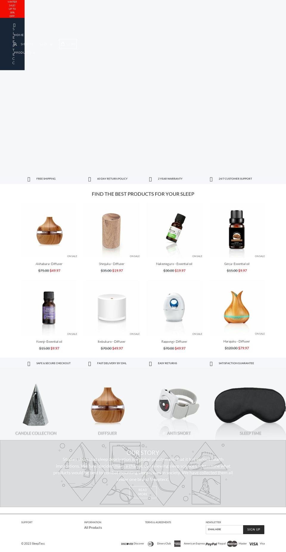Version Mars Shopify theme site example sleeptecc.com
