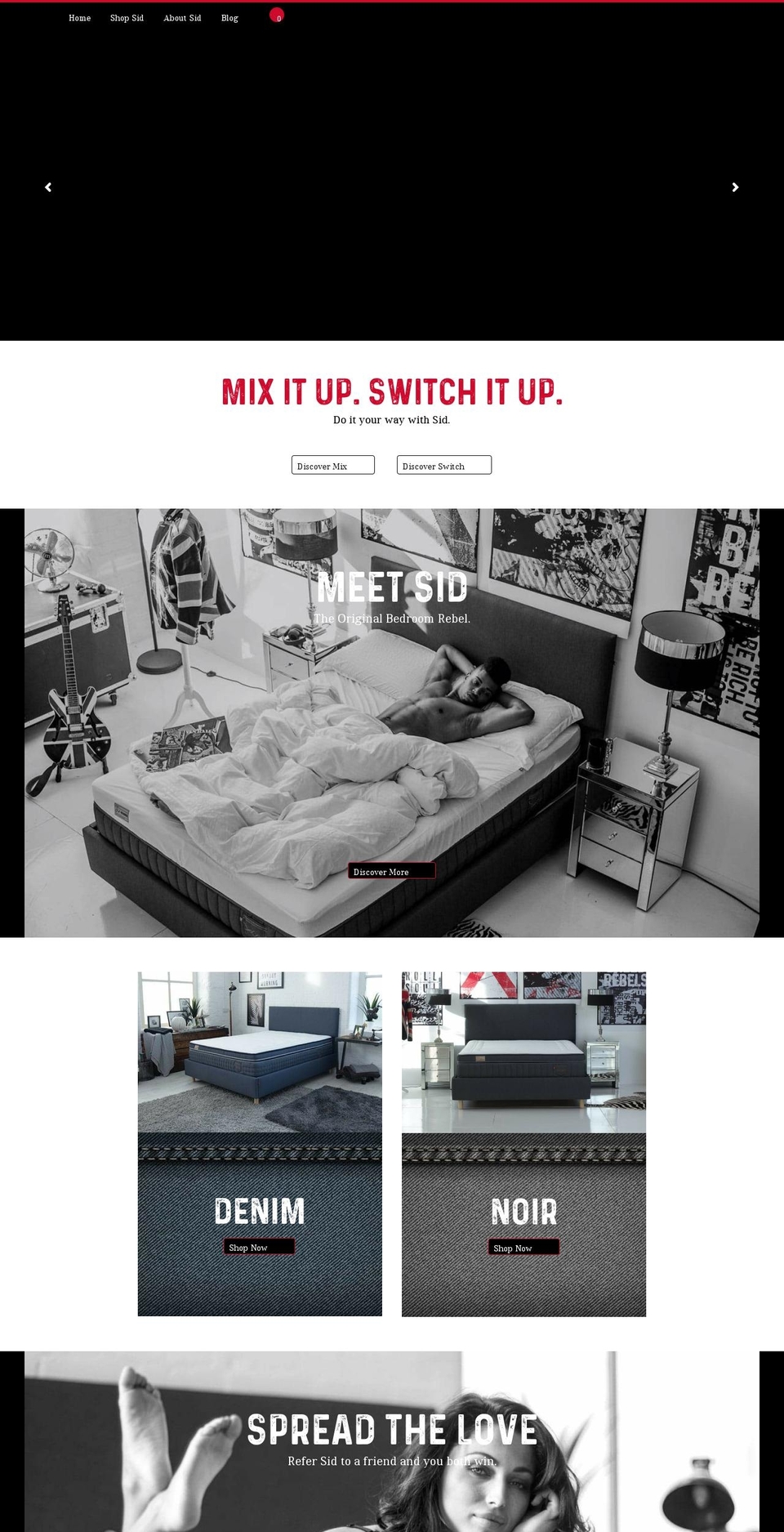 sleepwithsid.com — Shopify storefront screenshot