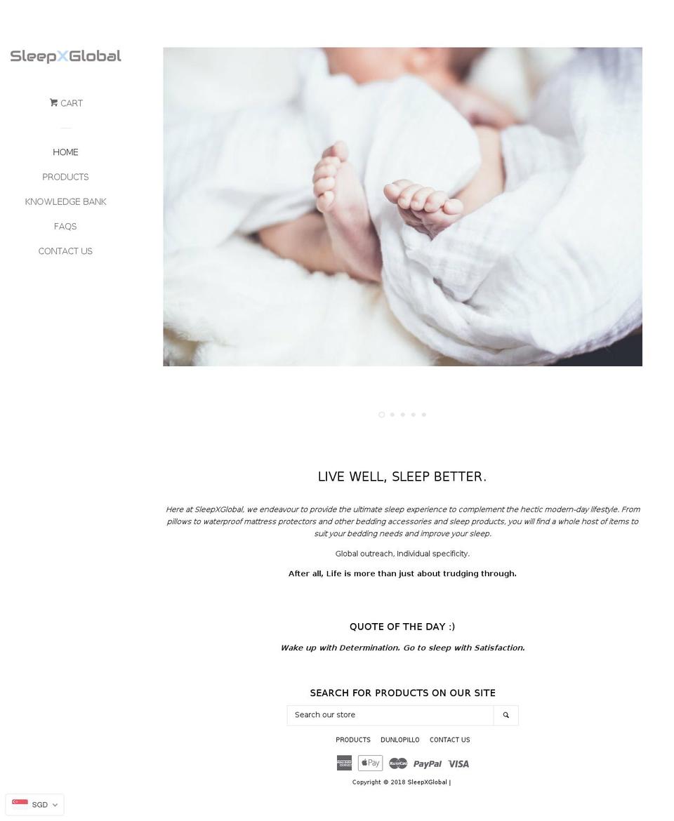 sleepxglobal.com — Shopify storefront screenshot