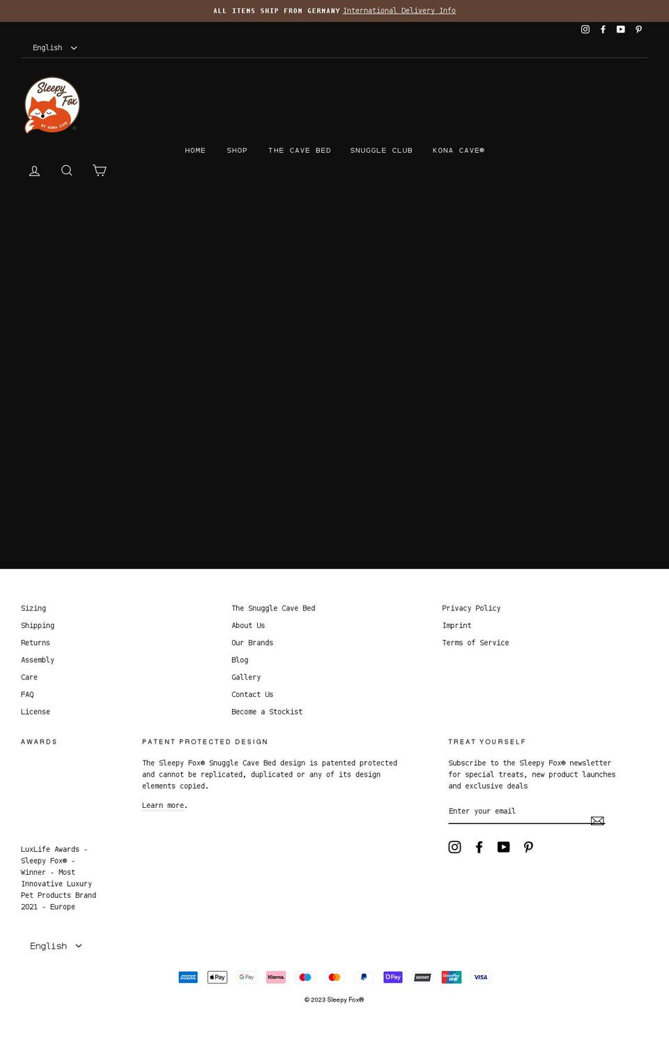 sleepy-fox.com shopify website screenshot
