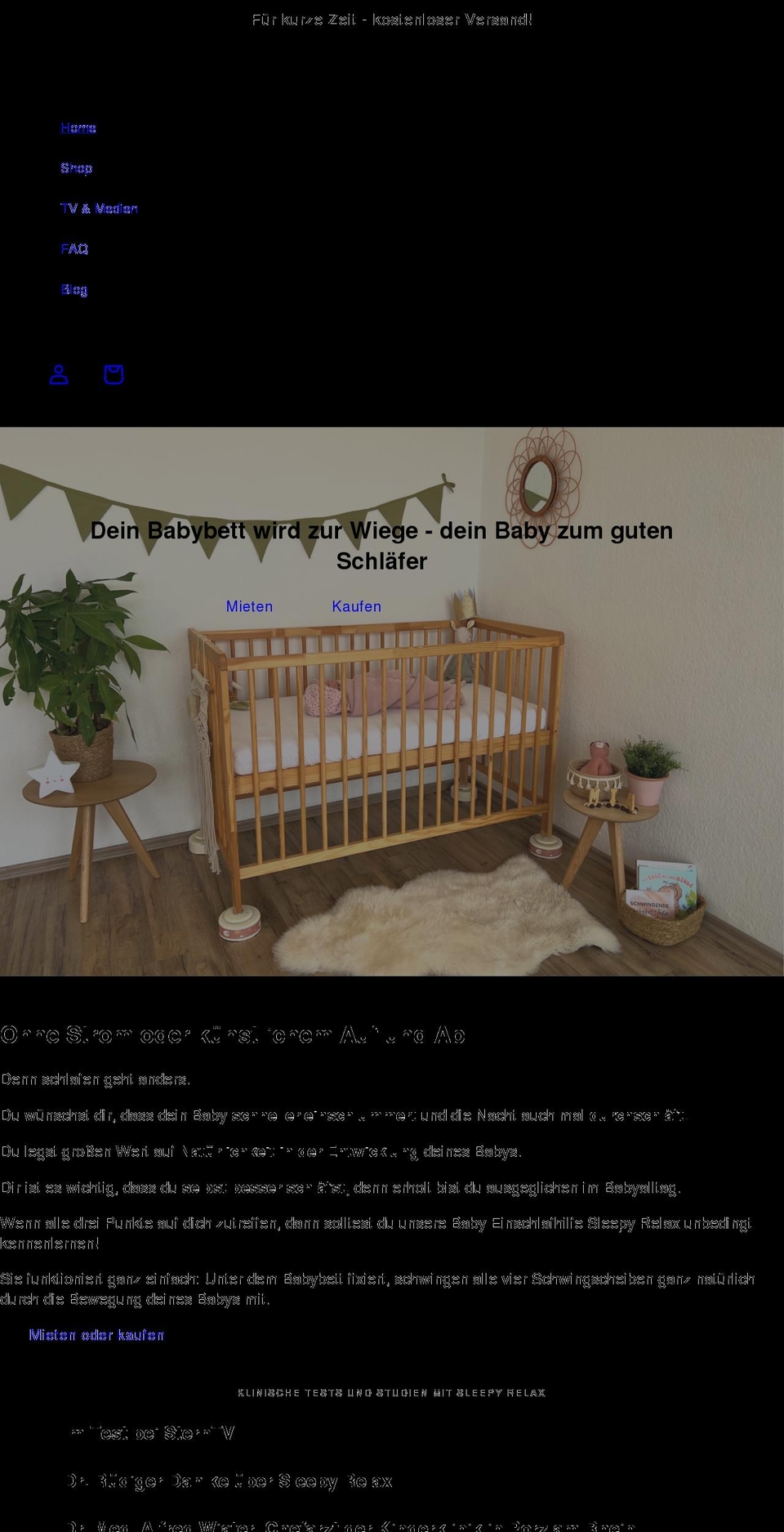 sleepy-relax.com shopify website screenshot