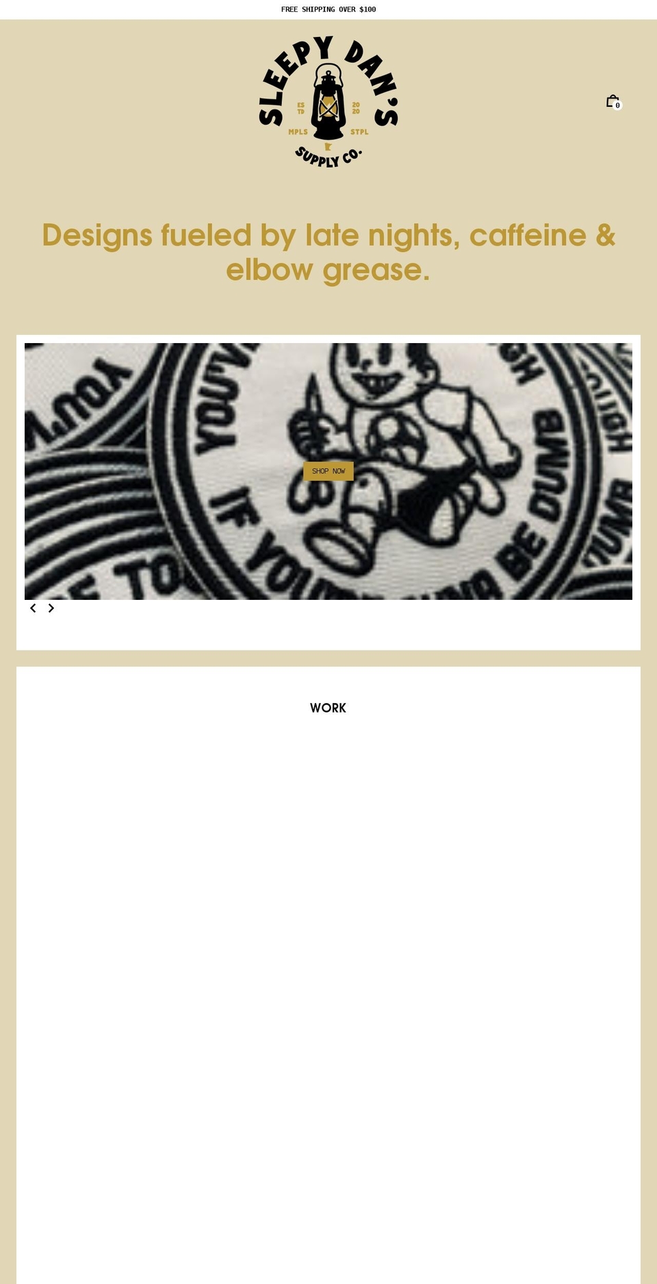 sleepydans.com shopify website screenshot