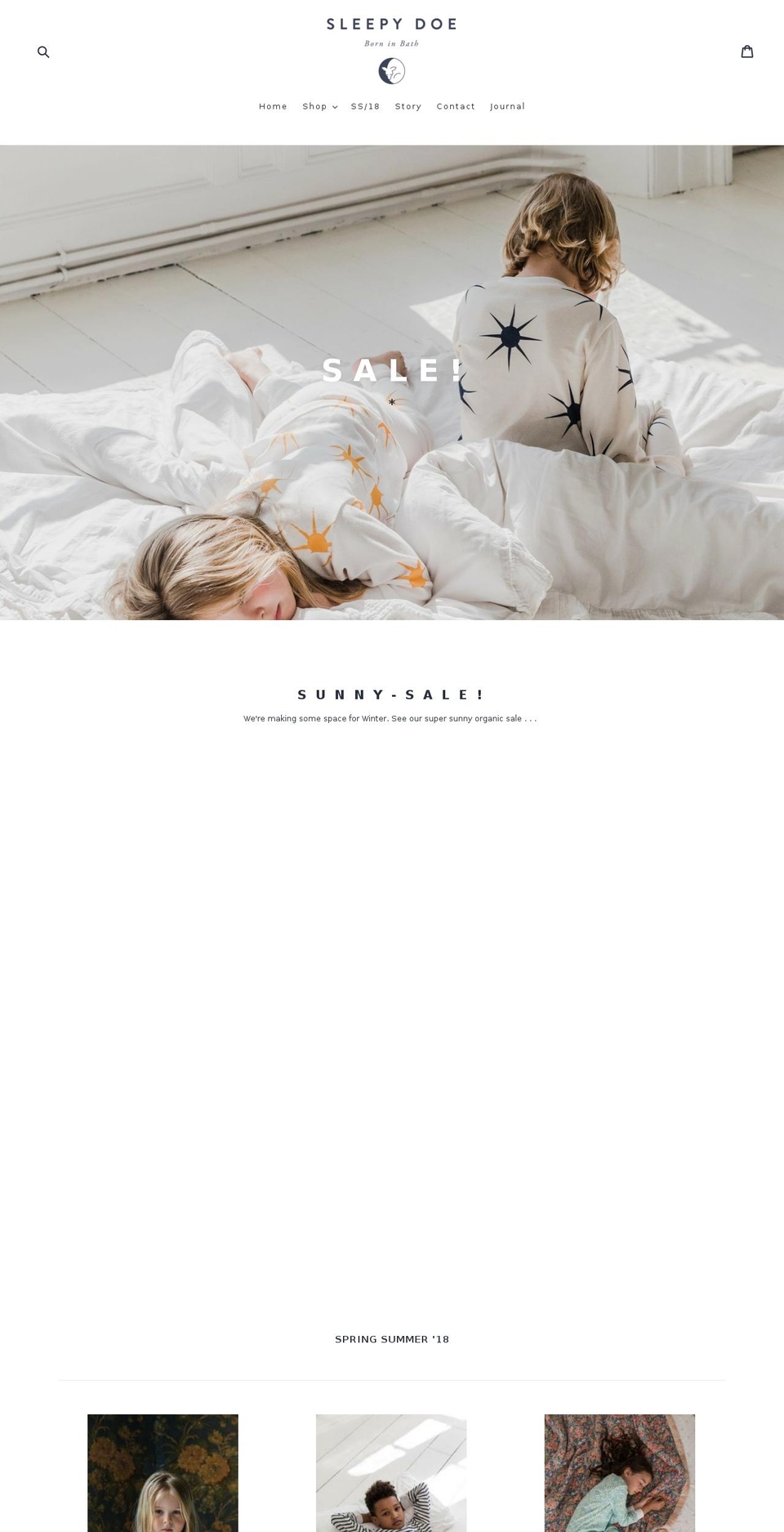 sleepydoe.com shopify website screenshot