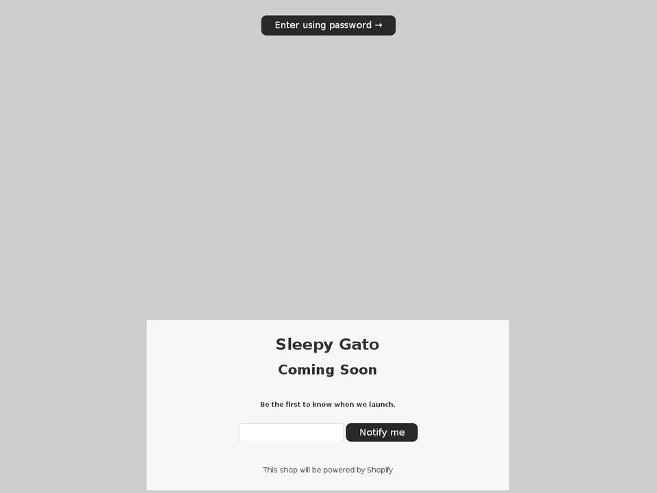 sleepygato.com shopify website screenshot