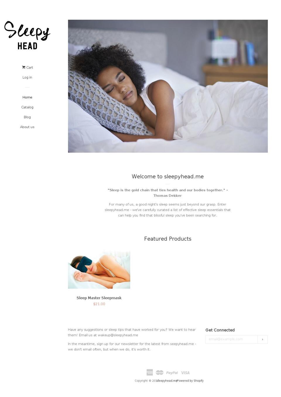 sleepyhead.me shopify website screenshot