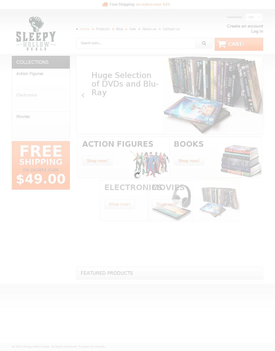 theme179 Shopify theme site example sleepyhollowdeals.com