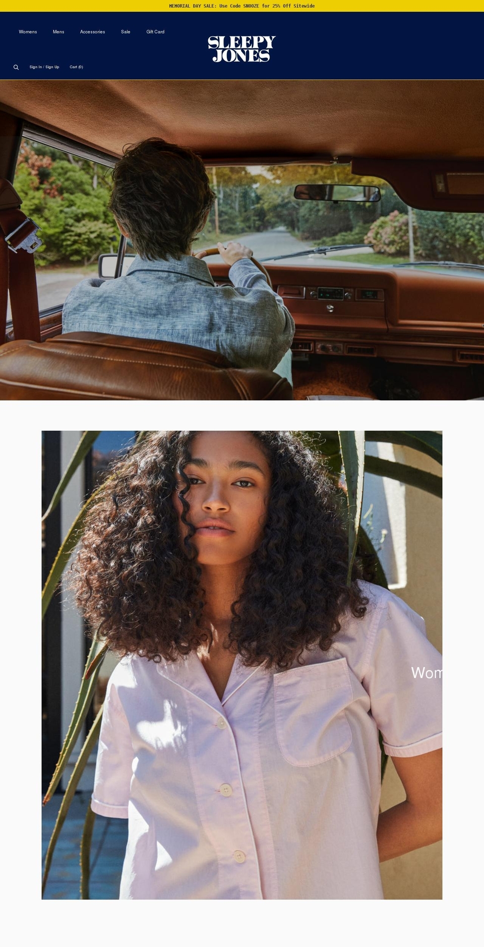 sleepyjones.com shopify website screenshot