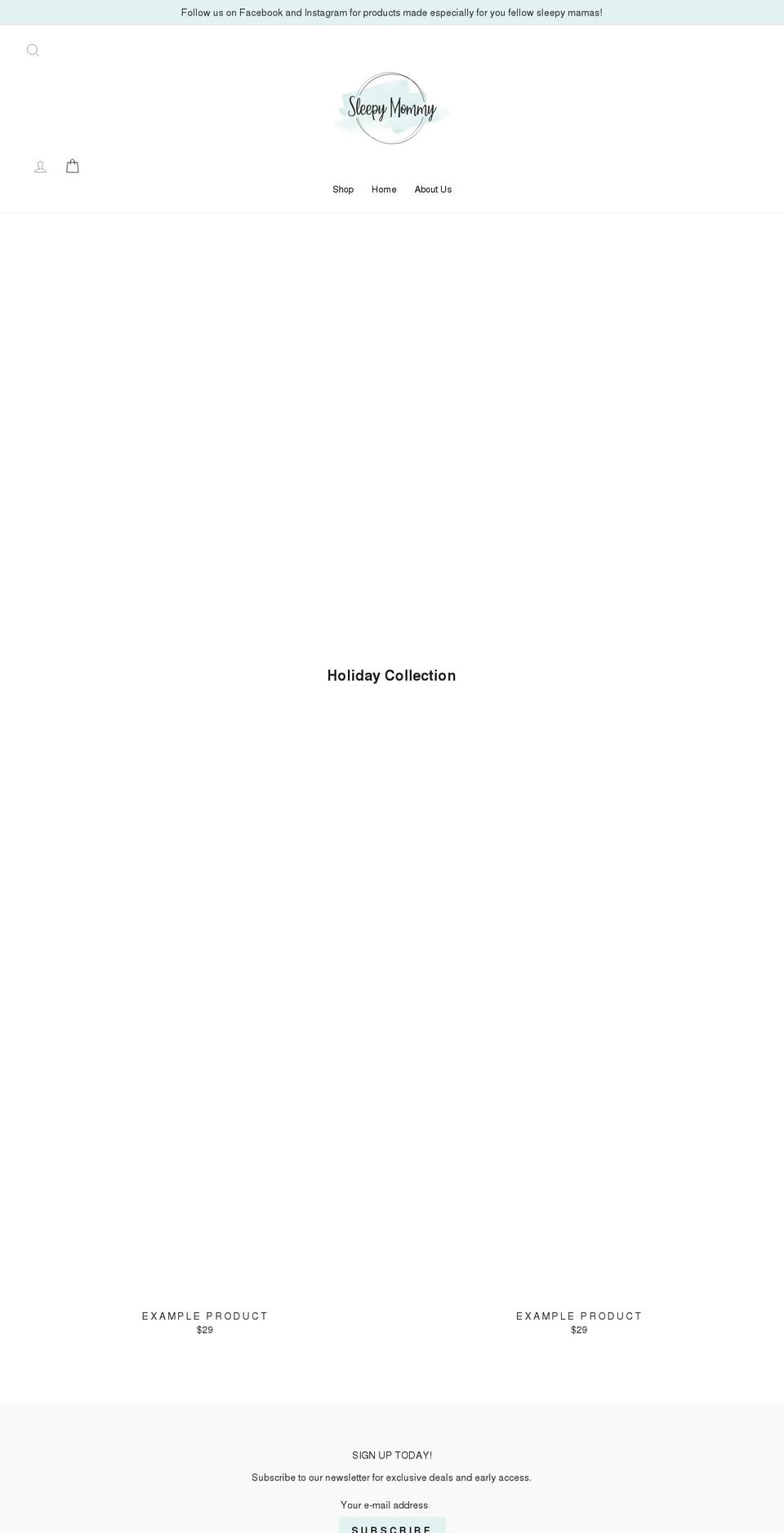 sleepymommyshop.com shopify website screenshot