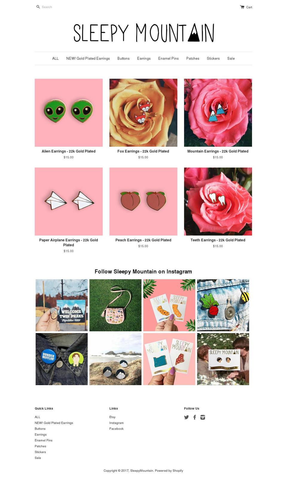 sleepymountain.com shopify website screenshot