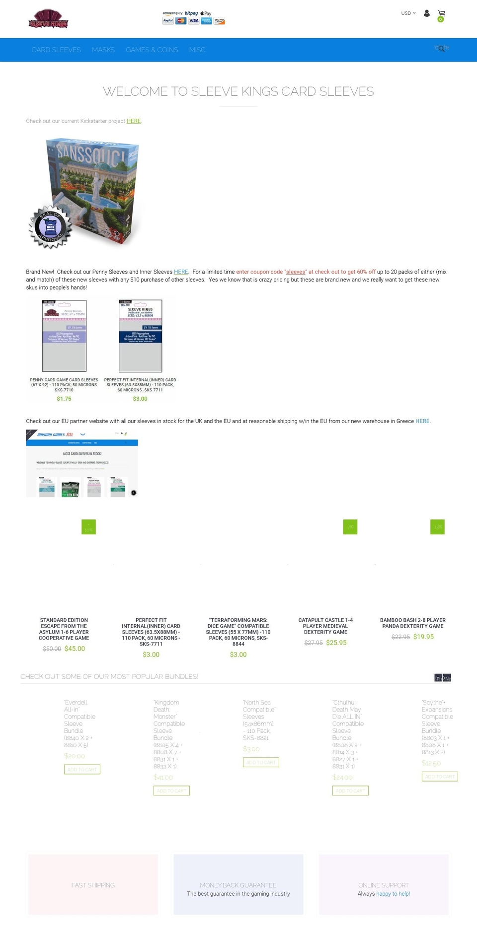 sleevekings.com shopify website screenshot