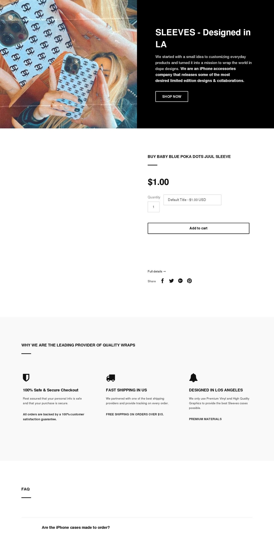 sleevesla.com — Shopify storefront screenshot