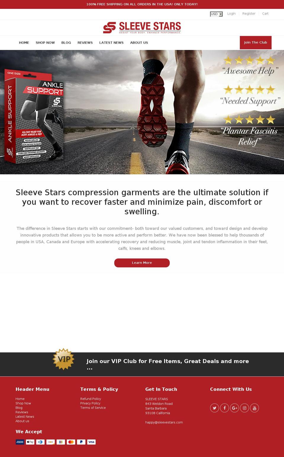 sleevestars.com shopify website screenshot