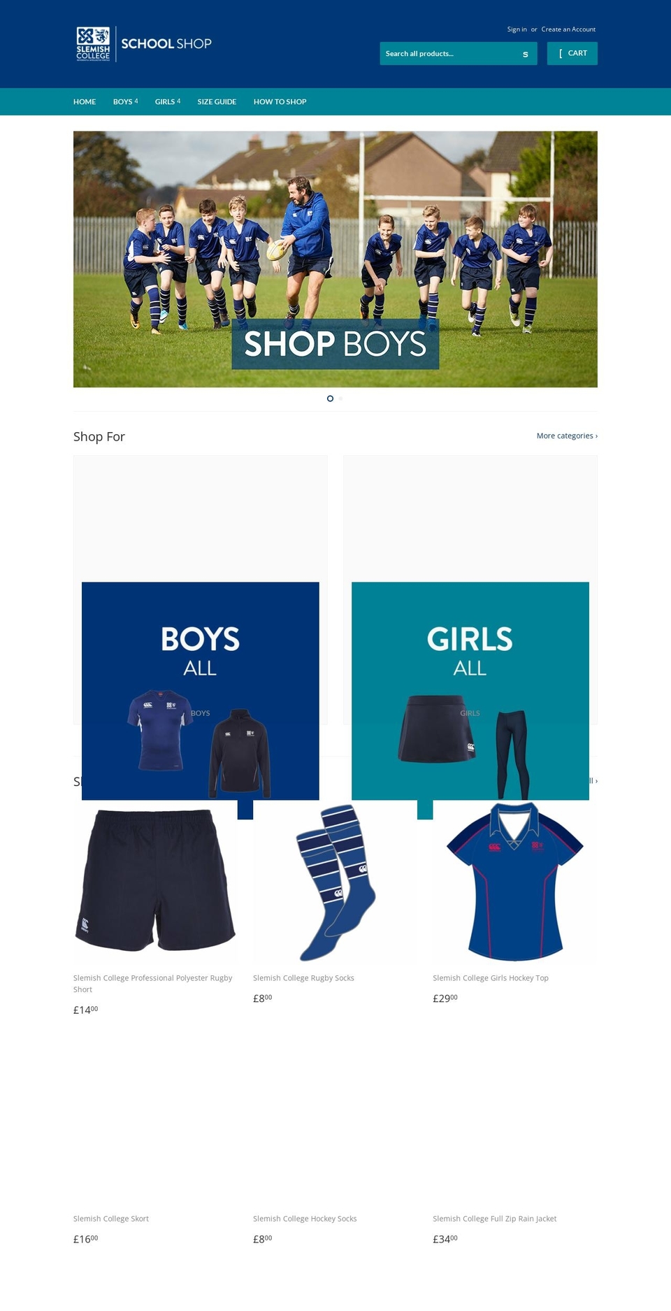 slemishschoolshop.com shopify website screenshot