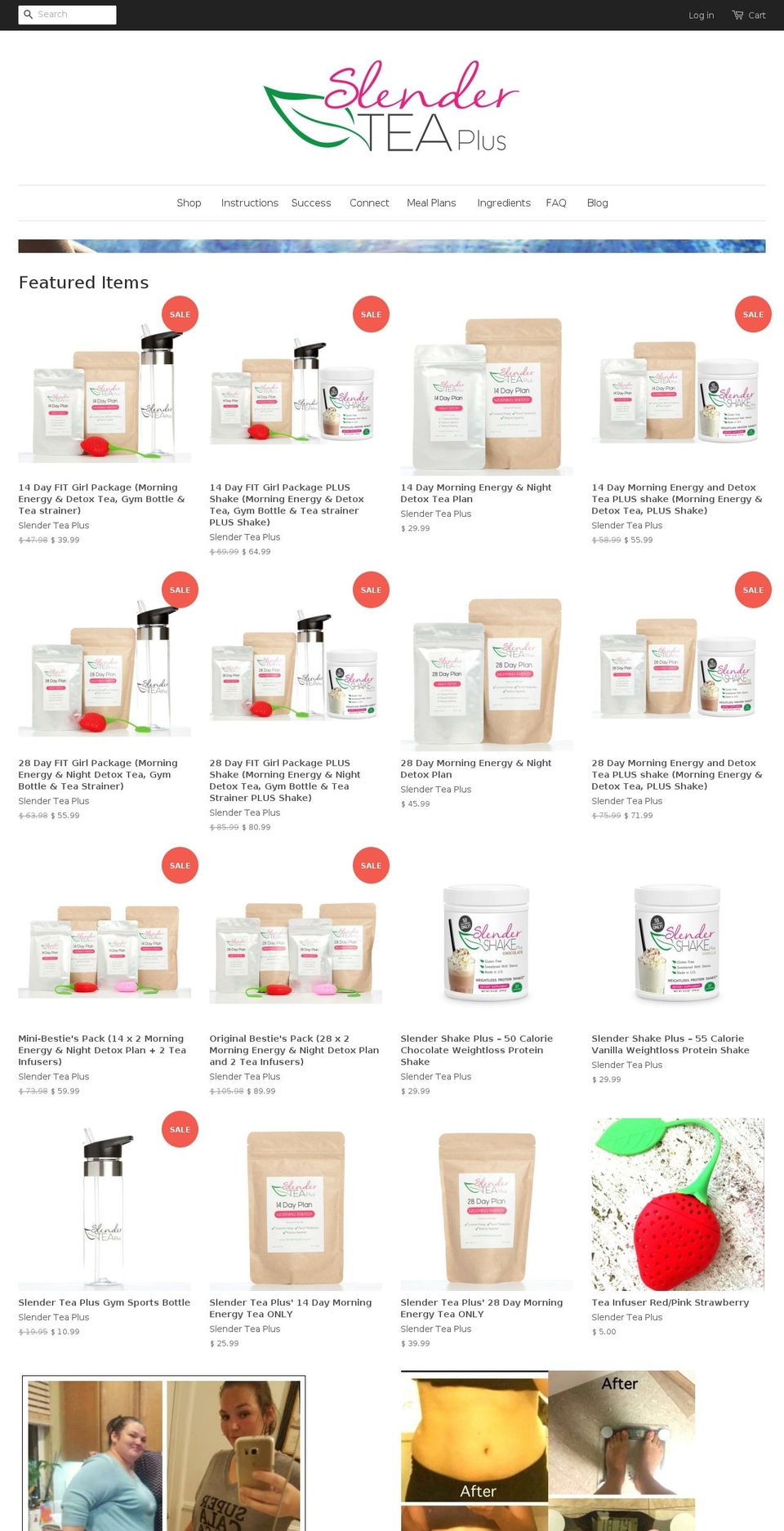 slendershakeplus.com — Shopify storefront screenshot