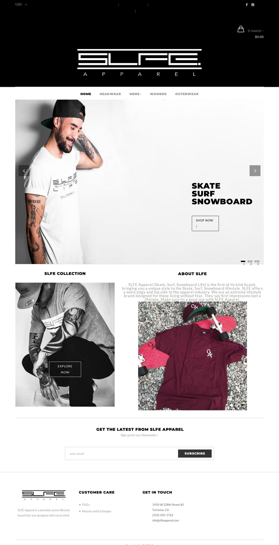slfeapparel.com — Shopify storefront screenshot