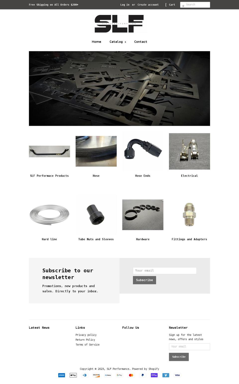 slfperformance.com shopify website screenshot