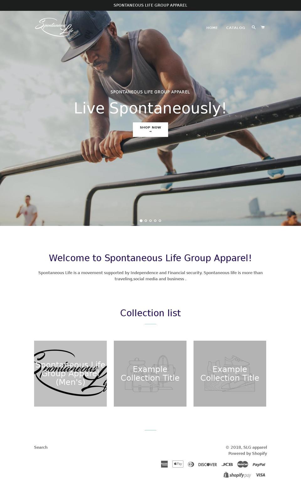 slgapparel.com — Shopify storefront screenshot
