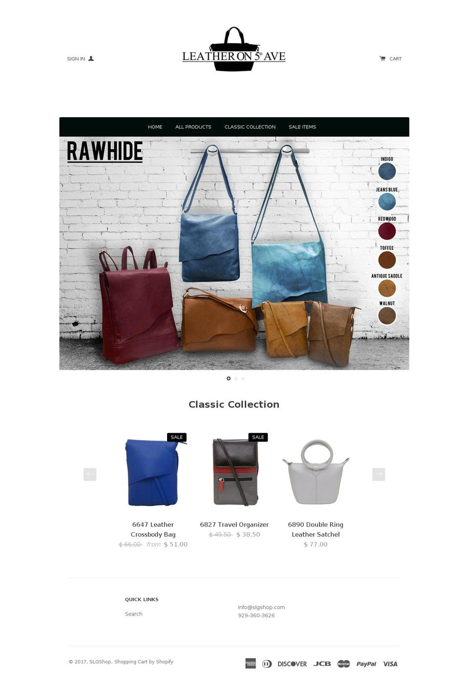 slgshop.com shopify website screenshot